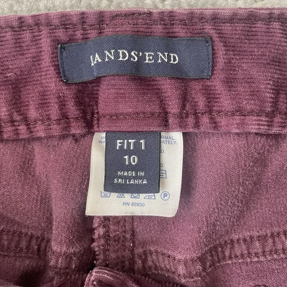 Lands End Pants Womens 10 Purple Corduroy Stretch Straight Leg Casual Fit 1 - Picture 4 of 11